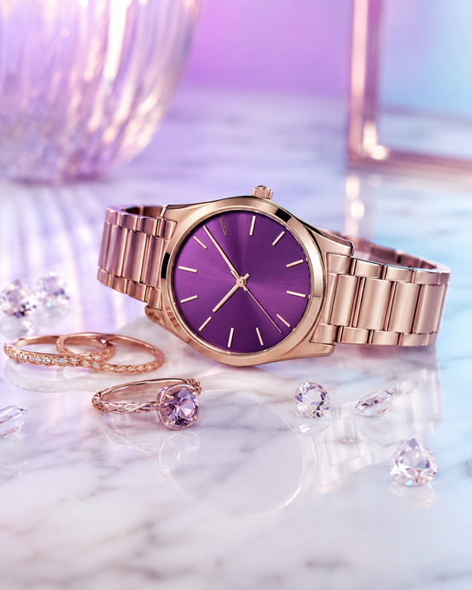 Purple Dial Statement Watch