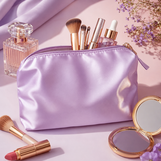 Satin Travel Makeup Pouch